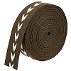 5 Yards Polycotton Jacquard Arrow Ribbon OCOR-WH0078-170B-1