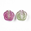 Two Tone Spray Painted Transparent Acrylic Beads ACRP-S679-39-3