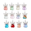 Gradient Color Baking Paint Transparent Glass Pendants PALLOY-JF03274-1