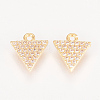 Brass Micro Pave Cubic Zirconia Charms X-ZIRC-Q002-137G-1