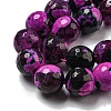 Faceted Natural Fire Crackle Agate Beads Strands G-F447-12mm-N18-4