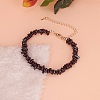 Natural Garnet Chips Link Bracelets for Women PW-WG54EEB-04-1