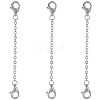 3pcs 925 Sterling Silver Cable Chain Extenders STER-CN0001-29-1