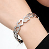 Hollow Heart 304 Stainless Steel Bangles for Women BJEW-A166-01B-P-1