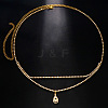 Alloy Full Crystal Rhinestone Teardrop Charm Double Layer Waist Chain WG7517E-03-1