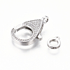 Brass Micro Pave Cubic Zirconia Lobster Claw Clasps ZIRC-F109-07P-4