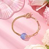 Electroplated Hexagon Prism Natural Quartz Link Bracelets BJEW-JB10753-4