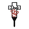 Halloween Iron Dad Heart Memorial Grave Plaque Stake Inserts Decoration FIND-WH0152-159A-1