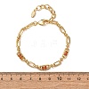 Oval & Paperclip Brass Micro Pave Cubic Zirconia Link Chain Bracelets for Women BJEW-D458-01G-07-3