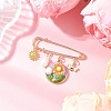 Flower & Bee Iron & Alloy Enamel Charm Brooches JEWB-BR00187-02-1