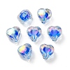 UV Plating Rainbow Iridescent Acrylic Beads OACR-F004-05I-1