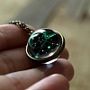 Double Glass Round with Constellation Pendant Alloy Chain Necklaces WG188F6-08-1