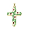 Real 18K Gold Plated Brass Enamel Pendants KK-A209-29G-2