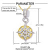 Brass Micro Pave Clear Cubic Zirconia Pendants CU-OY001-57G-2