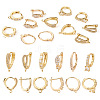  Jewelry 12Pcs 6 Style Brass Micro Pave Clear Cubic Zirconia Hoop Earring Findings ZIRC-PJ0001-14-1