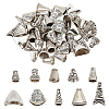  50Pcs 10 Style Tibetan Style Alloy Bead Cone & Caps FIND-NB0003-16-1