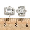Brass Pave Clear Cubic Zirconia Connector Charms KK-P275-44P-3