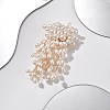 Tassels Alloy Plastic Imitation Pearl Brooches for Backpack Clothes JEWB-A030-02G-3