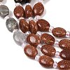 Cherry Quartz Glass & Natural Labradorite & Synthetic Goldstone & Obsidian Beads Strands G-Z135-A04-5