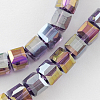 Electroplate Glass Beads Strands EGLA-R030-6x6mm-09-1