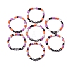 Halloween Word Acrylic & Handmade Polymer Clay Beaded Stretch Bracelets BJEW-JB10887-1