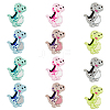 SUPERFINDINGS 12Pcs 6 Colors Dinosaur Food Grade Eco-Friendly Silicone Beads SIL-FH0001-10-1