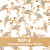 50Pcs Alloy Jet and Crystal Rhinestone Connector Charms FIND-DC0002-57-3