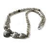 Natural Labradorite Faceted Bib Graduated Beaded Necklaces for Women NJEW-B128-01P-4