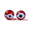 Handmad Evil Eye Round Lampwork Beads LAMP-T021-17D-1