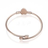 316 Surgical Stainless Steel Torque Bangles X-BJEW-D437-A37-RG-2
