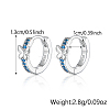 Butterfly Rhodium Plated Platinum 925 Sterling Silver Micro Pave Cubic Zirconia Hoop Earrings GD5193-2-3