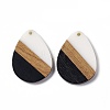 Opaque Resin & Walnut Wood Pendants RESI-M027-04B-2