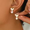 Elegant Brass Imitation Pearl Stud Earrings Women's Daily Jewelry DV0468-2-3