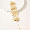 Hollow Brass Rhombus Wide Link Bracelets for Women GM9840-1