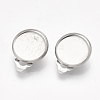 Non-Tarnish 304 Stainless Steel Clip-on Earring Findings STAS-S079-81C-2