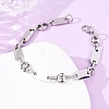 304 Stainless Steel Oval & Pig Nose Shape Link Bracelets for Women BJEW-F527-04P-3
