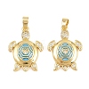 Brass Clear Cubic Zirconia Enamel Pendants KK-E800-06A-G-1
