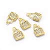 Brass Micro Pave Cubic Zirconia Charms KK-L184-11G-1