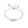 304 Stainless Steel Paw Print Link Bracelets WGA73B8-01-2