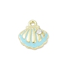 Rack Plating Alloy Enamel and Rhinestone Pendants PALLOY-R151-40G-05-1