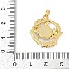 Brass Micro Pave Clear Cubic Zirconia with Glass Pendants KK-G524-01G-05-3