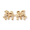 Brass Micro Pave Clear Cubic Zirconia Links Connectors ZIRC-Z018-16G-2