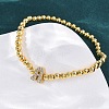 Brass Round Beads Stretch Bracelets BJEW-A034-05G-3