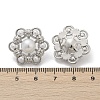 Flower Brass ABS Imitation Pearl Stud Earrings EJEW-M082-09P-3