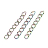 Ion Plating(IP) 304 Stainless Steel Curb Chains Extender STAS-WH0032-02B-M-1