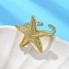 Starfish Brass Cuff Rings for Women LS-RJEW-C123-02G-1