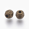 Tibetan Style Faceted Round Alloy Spacer Beads TIBEB-Q061-13AB-NR-2