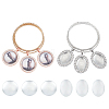 2Pcs 2 Colors Iron Rhinestone Multi-strand Stretch Round Oval Charms Bracelets BJEW-DR00009-1