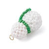 Glass Seed Beaded Snowman Pendants PALLOY-MZ01007-01-4