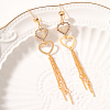 Elegant European Style Brass Heart Tassel Hoop Earrings UN2396-2